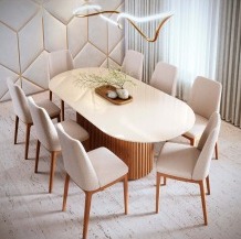 Mesa Living Oval com Cadeiras City